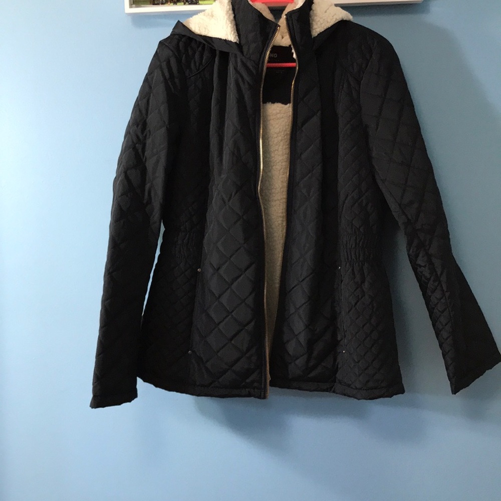 Navy Blue Fluffy Winter Jacket